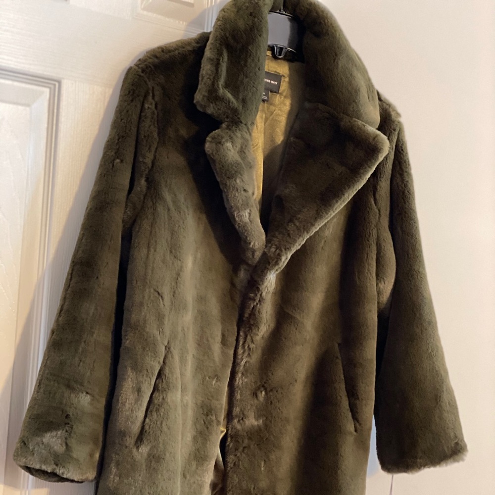Something Navy Teddy Faux Fur Coat